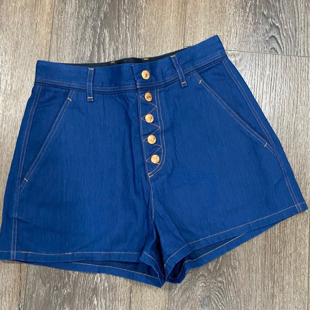 Rag & Bone High Rise Denim Shorts Womens Size 0 Blue Button Fly NWOT  ON SALE